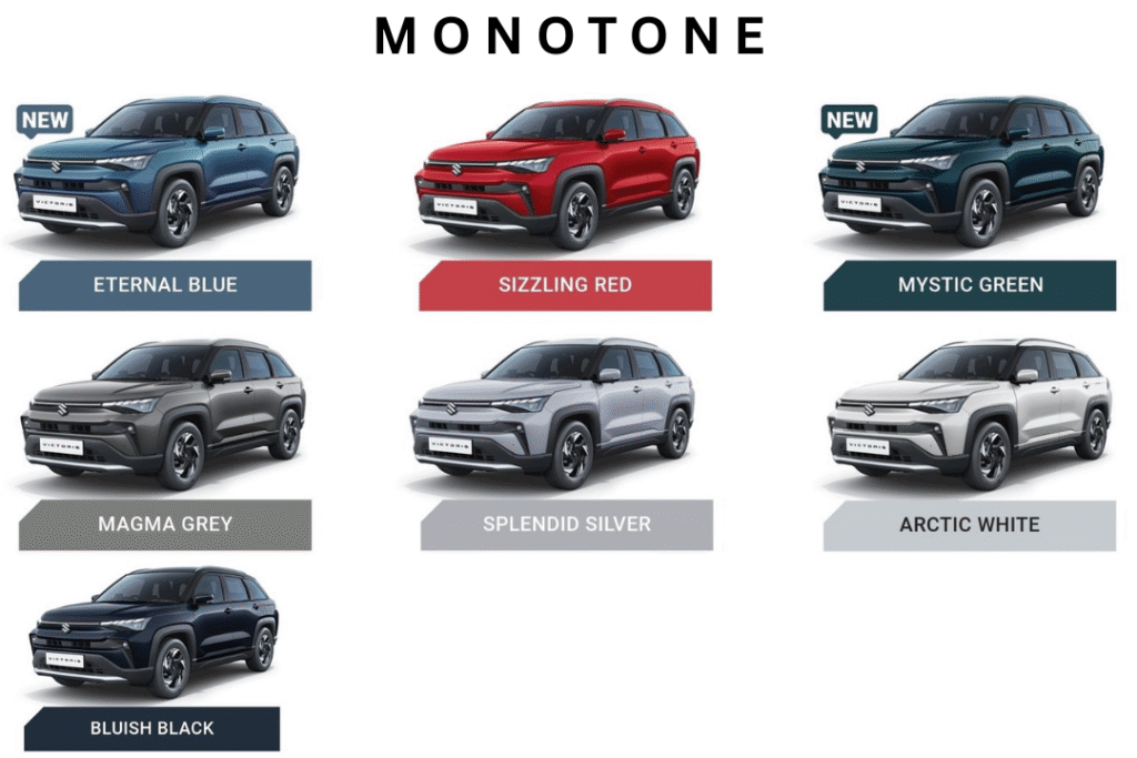 Maruti Suzuki Victoris Monotone colors
